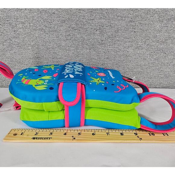 AQUA LEISURE SWIM SCHOOL MAKE A SPLASH BLUE/GREEN SWIM VEST AGES 3-5 MAX 38LBS - Picture 4 of 7